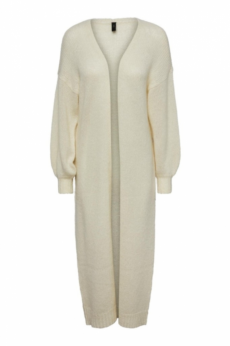 livi long knit cardigan star white