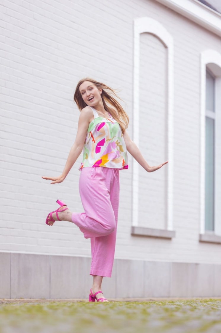 Top pastel wit