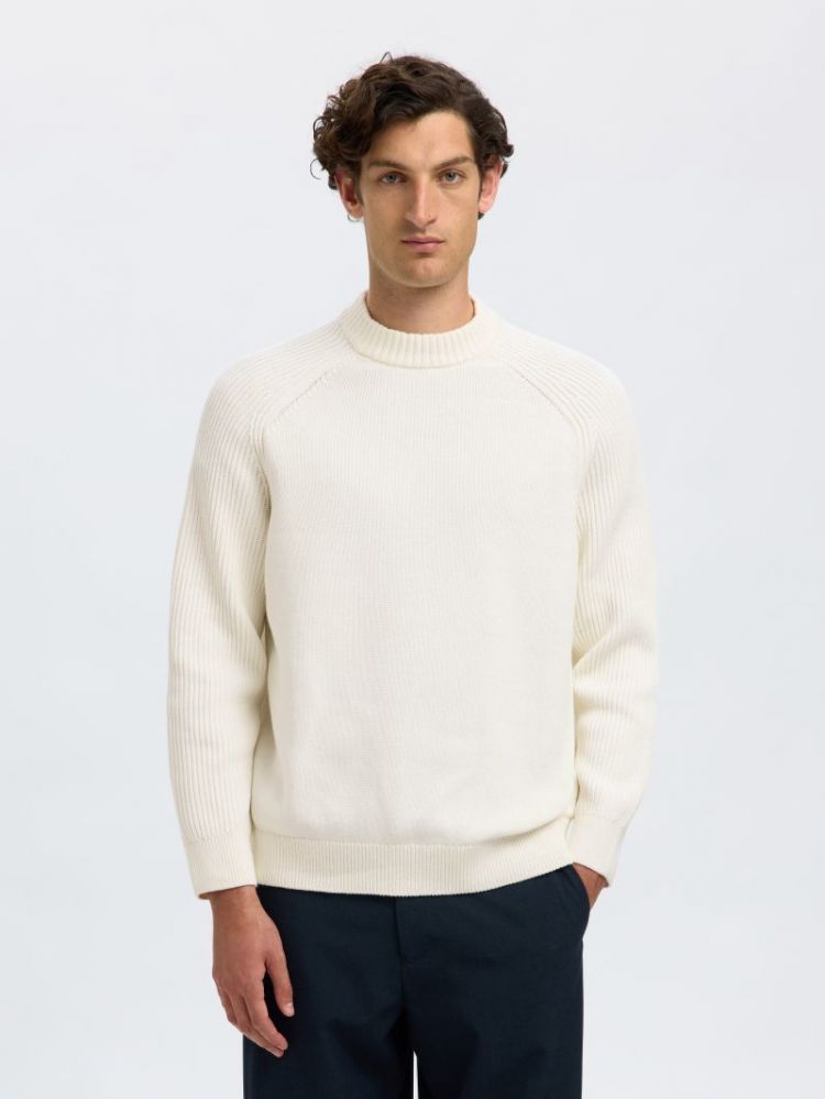 Relaxed Rib Knit Egret