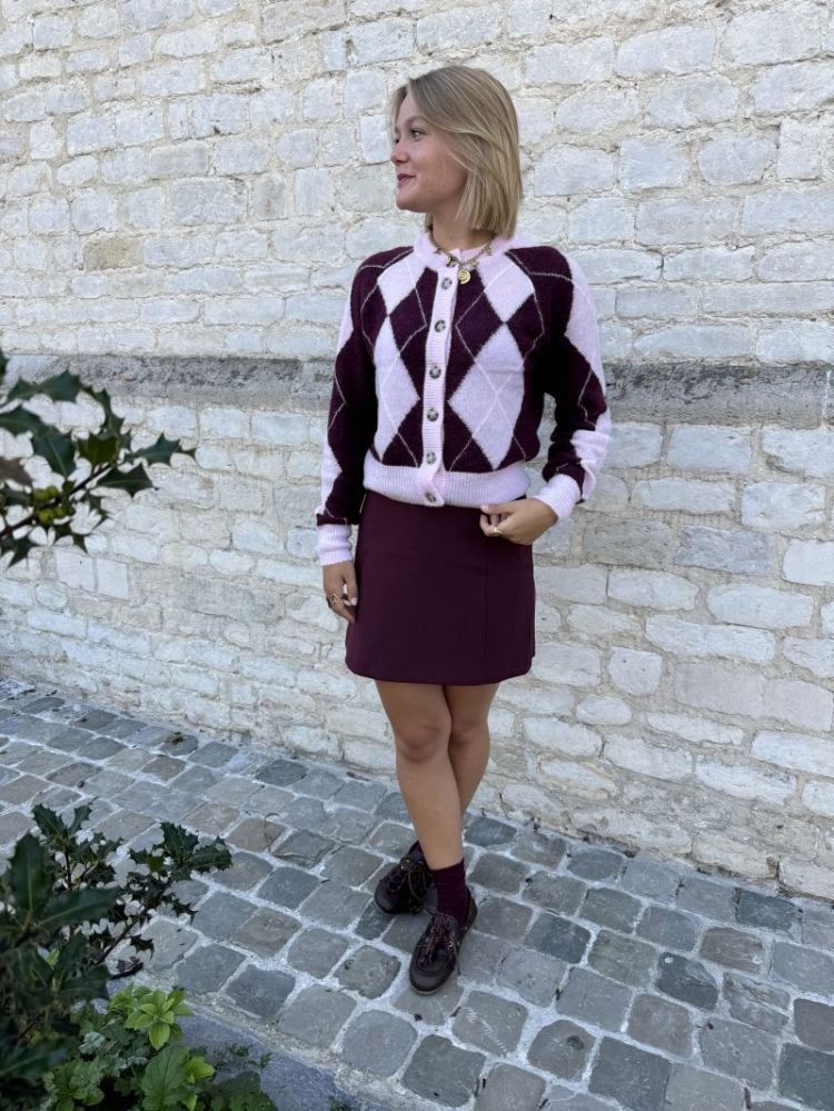 Johi Wool Blend Cardigan pale lila/fig