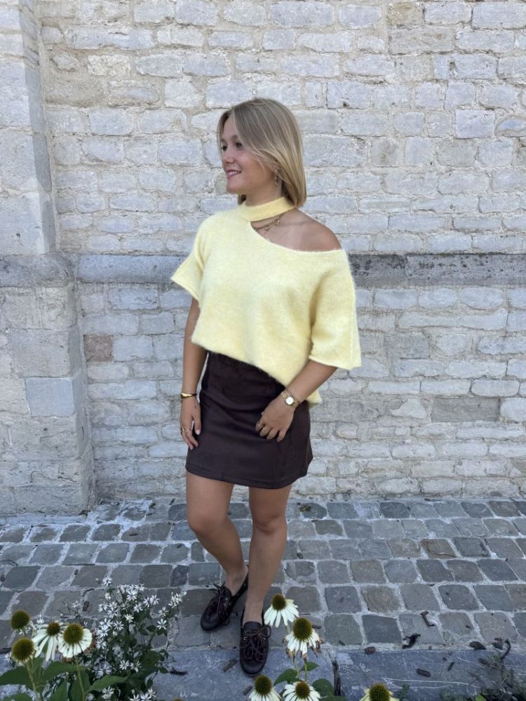 Donnahazel Above Knee Skirt Coffee bean