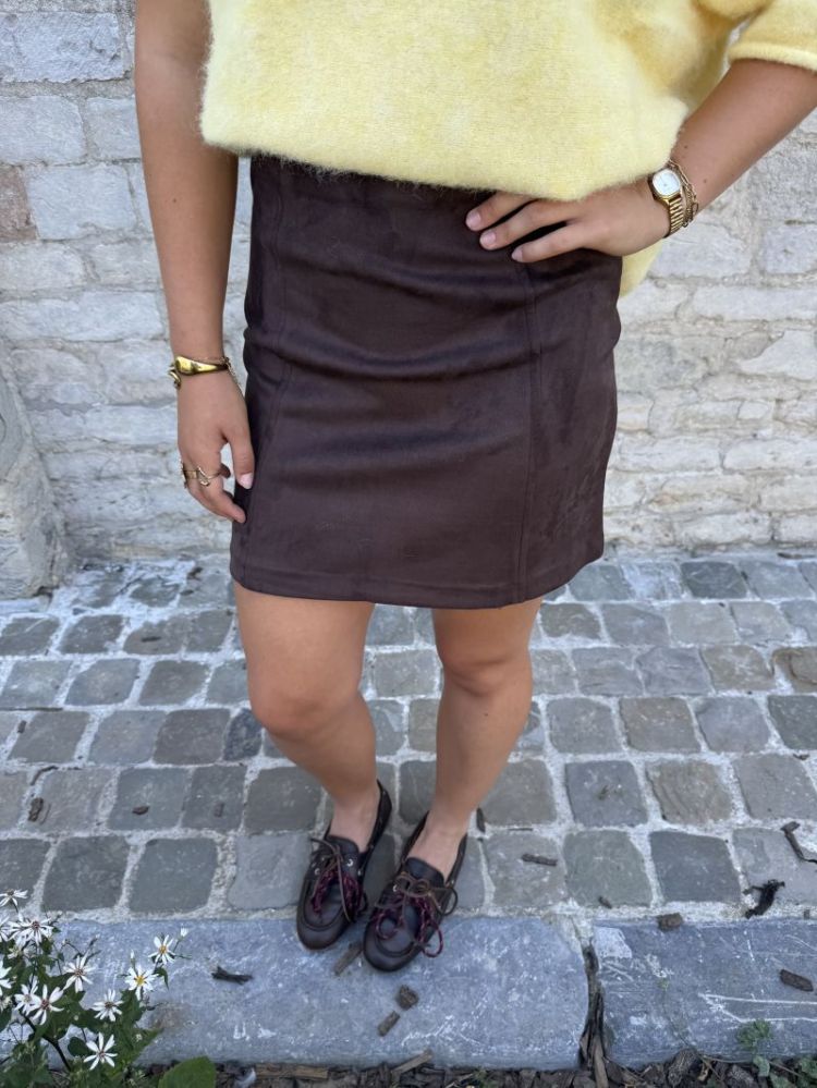Donnahazel Above Knee Skirt Coffee bean