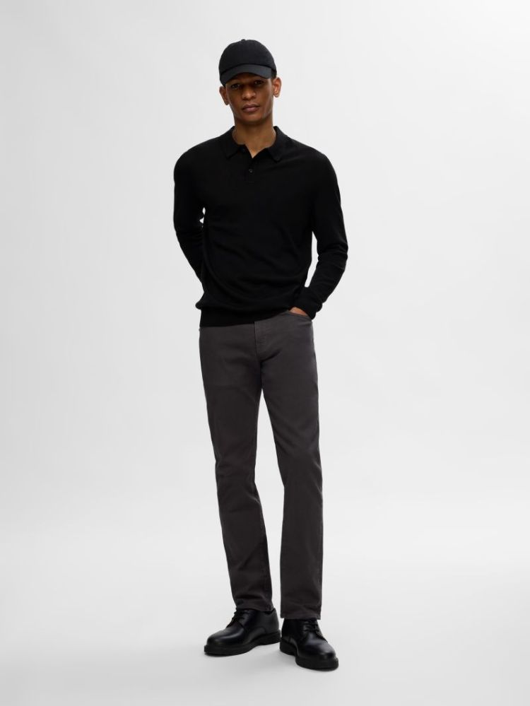 Knit Merino Polo Black