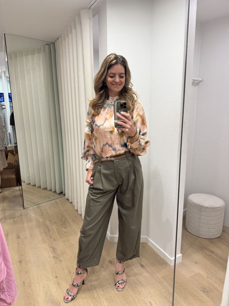 Elsana barrel pants dusty olive