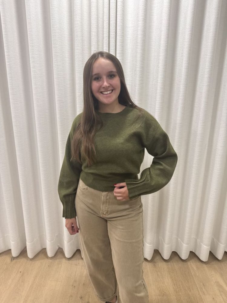 KACY LS O-neck pullover sphagnum melang