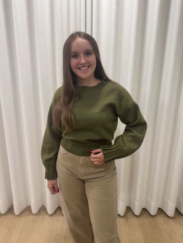 KACY LS O-neck pullover sphagnum melang