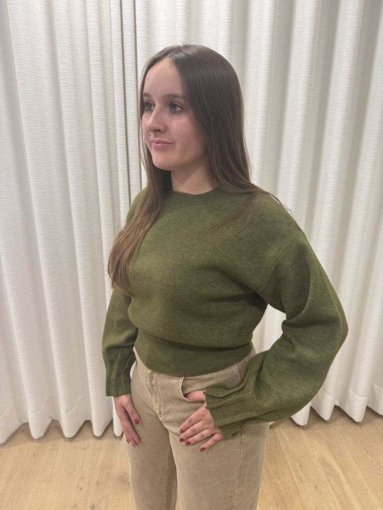 KACY LS O-neck pullover sphagnum melang