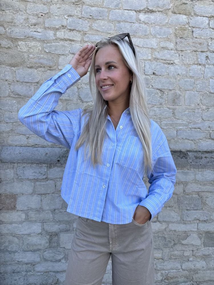 Aria Short Boxy Shirt Ice melt