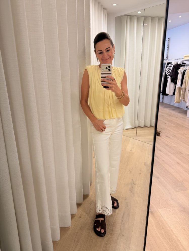 Ballon top pastel yellow