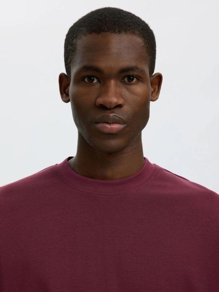 Loose Oscar O-neck Tee Tawny Port