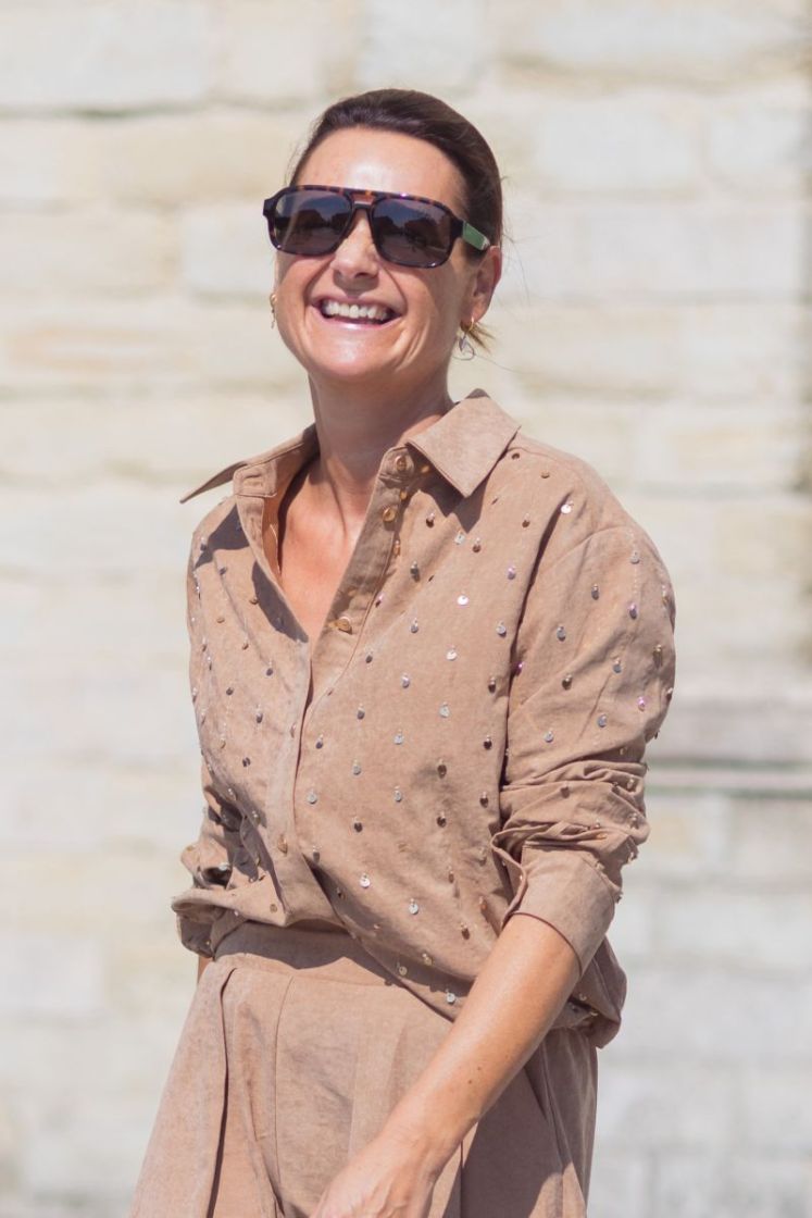 Ally Blouse Paillet Beads Toffee