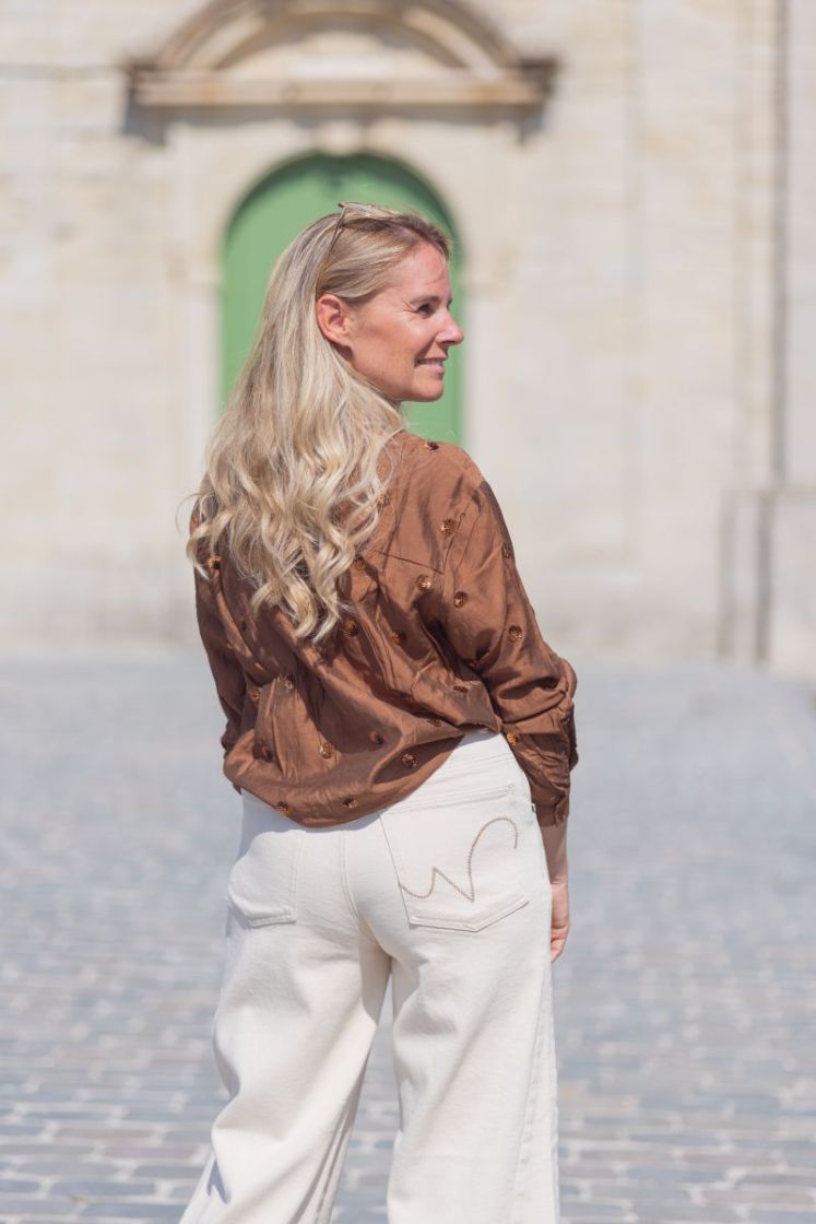 Anika Blouse Paillet Espresso