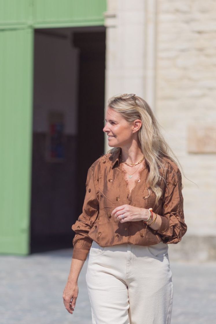 Anika Blouse Paillet  Espresso