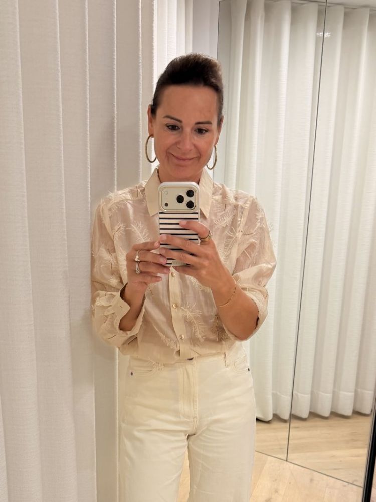 Aysha Blouse Feathers sand