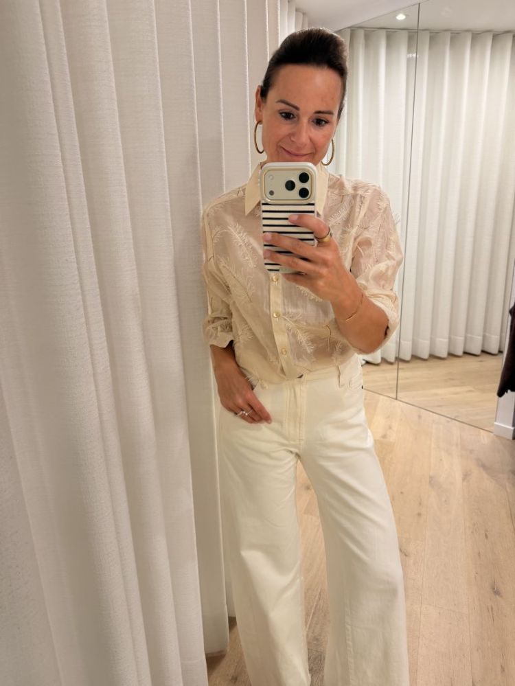 Aysha Blouse Feathers sand