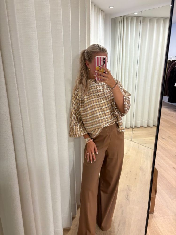 Maya Blouse Check Off White/ Toff