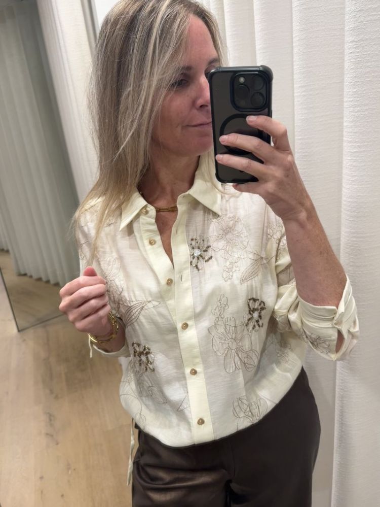 Aaliya Blouse Embroidery Off White