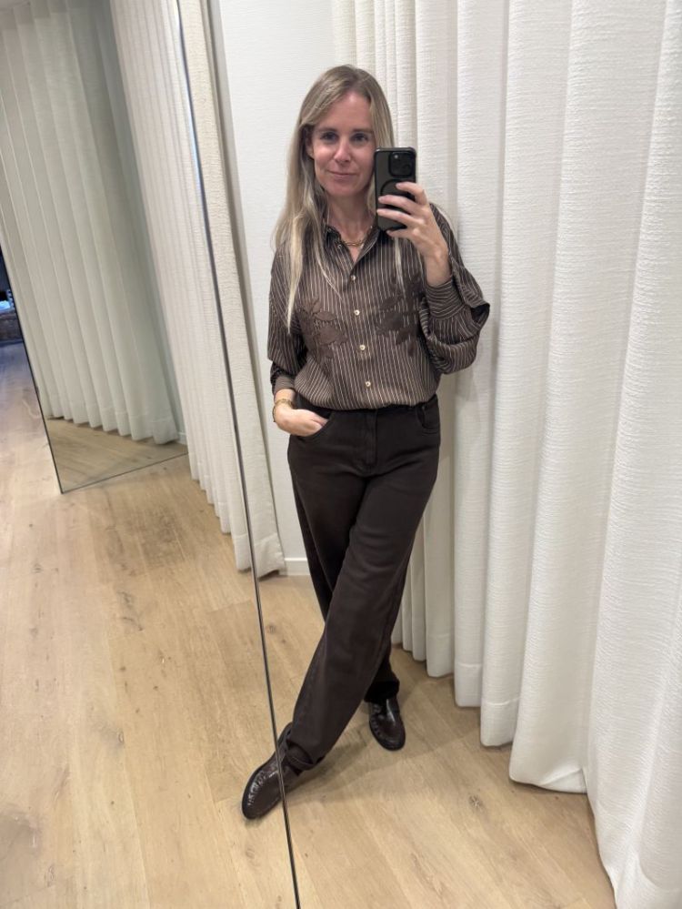 Alice Blouse Stripes Chocolate