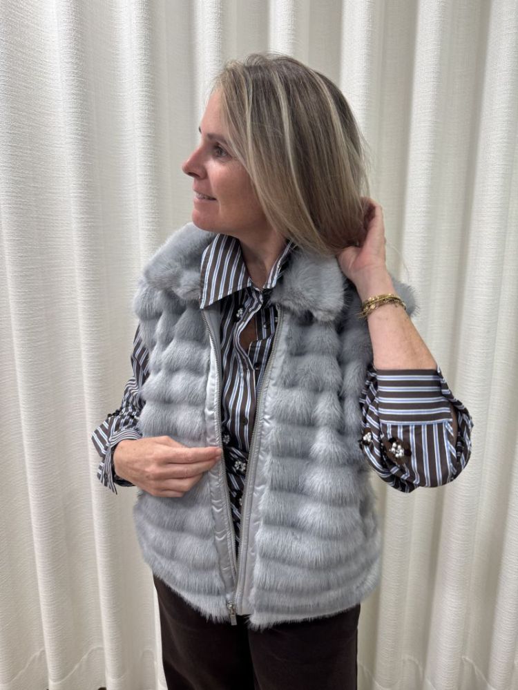 Harriet Gilet Zipper Sky