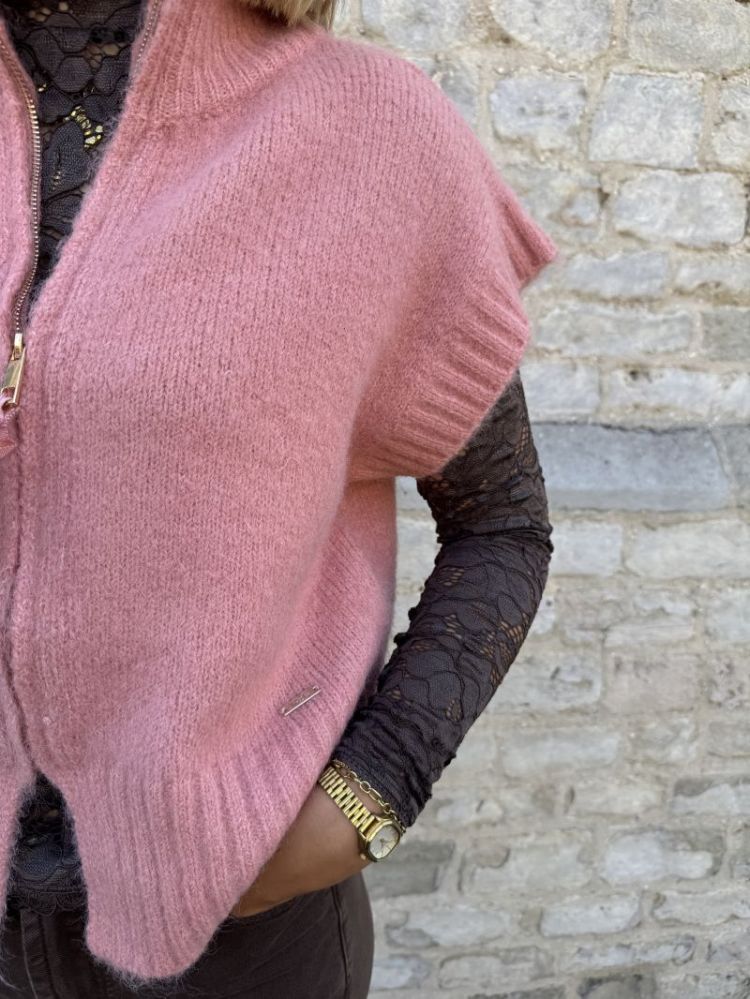 Lacey longsleeve lace top chocolate brown