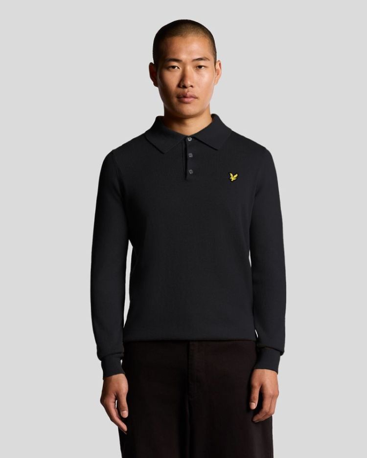 Cotton Merino Polo Dark navy