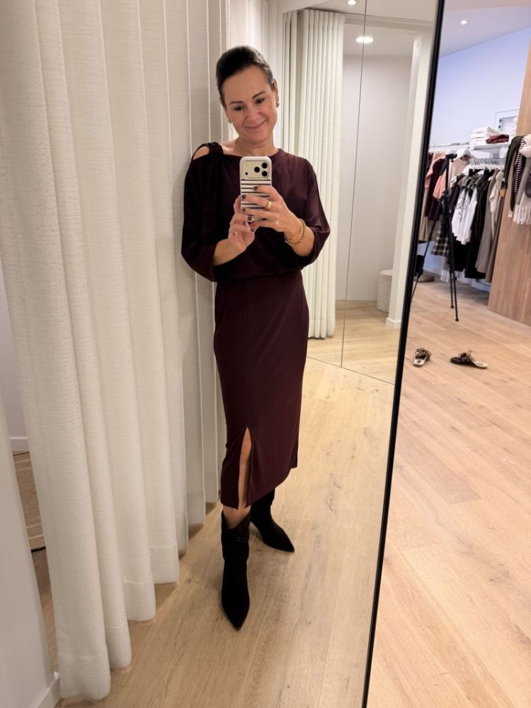 Longbeach jurk Aubergine