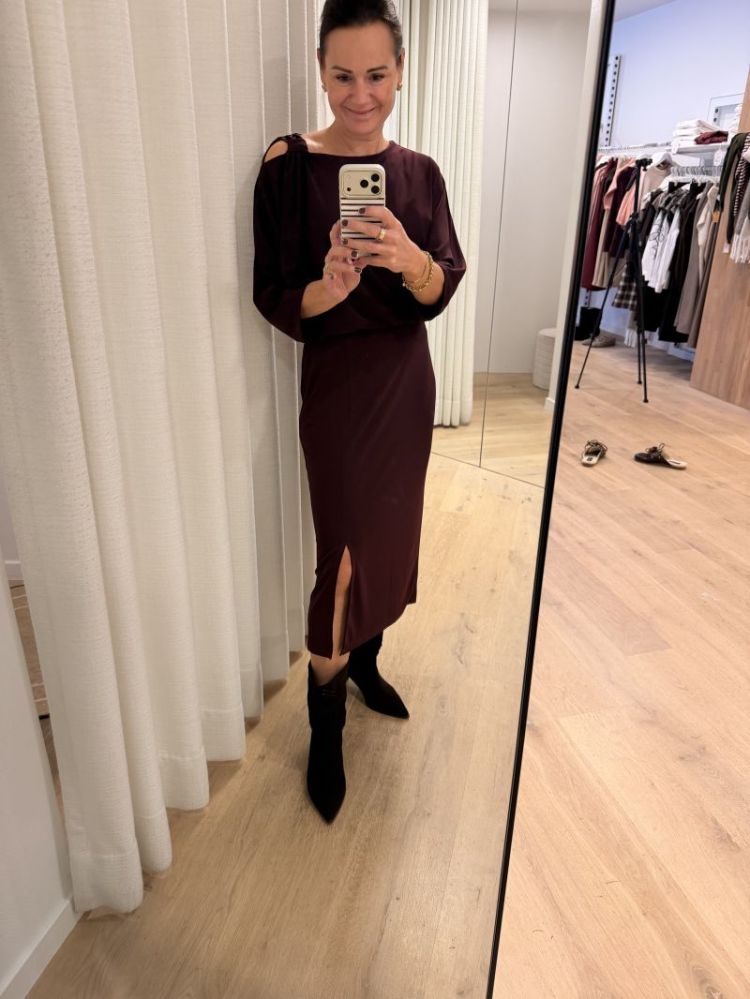 Longbeach jurk Aubergine